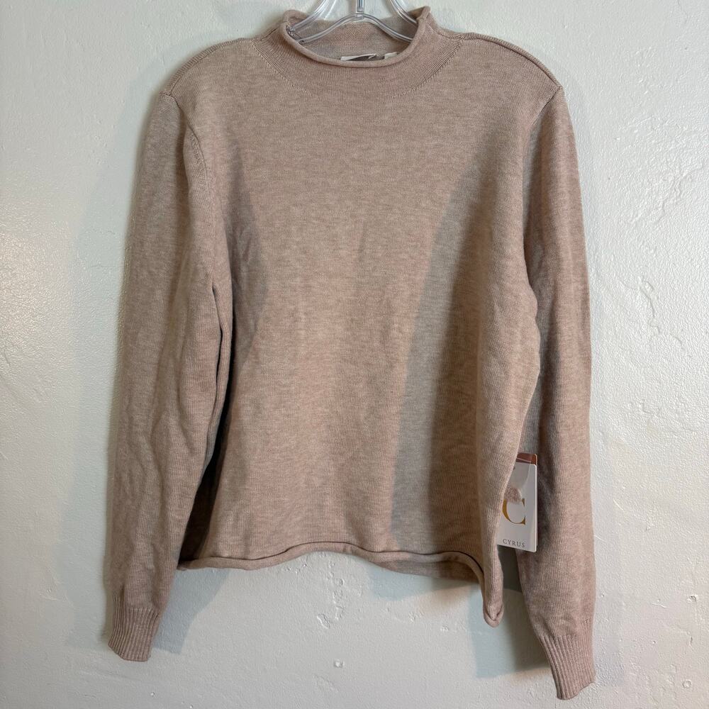NWT Cyrus NYC Turtleneck Sweater in‎ Beige Tan Women’s Size L